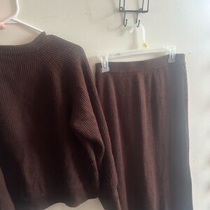 Women's Brown Sweater Set